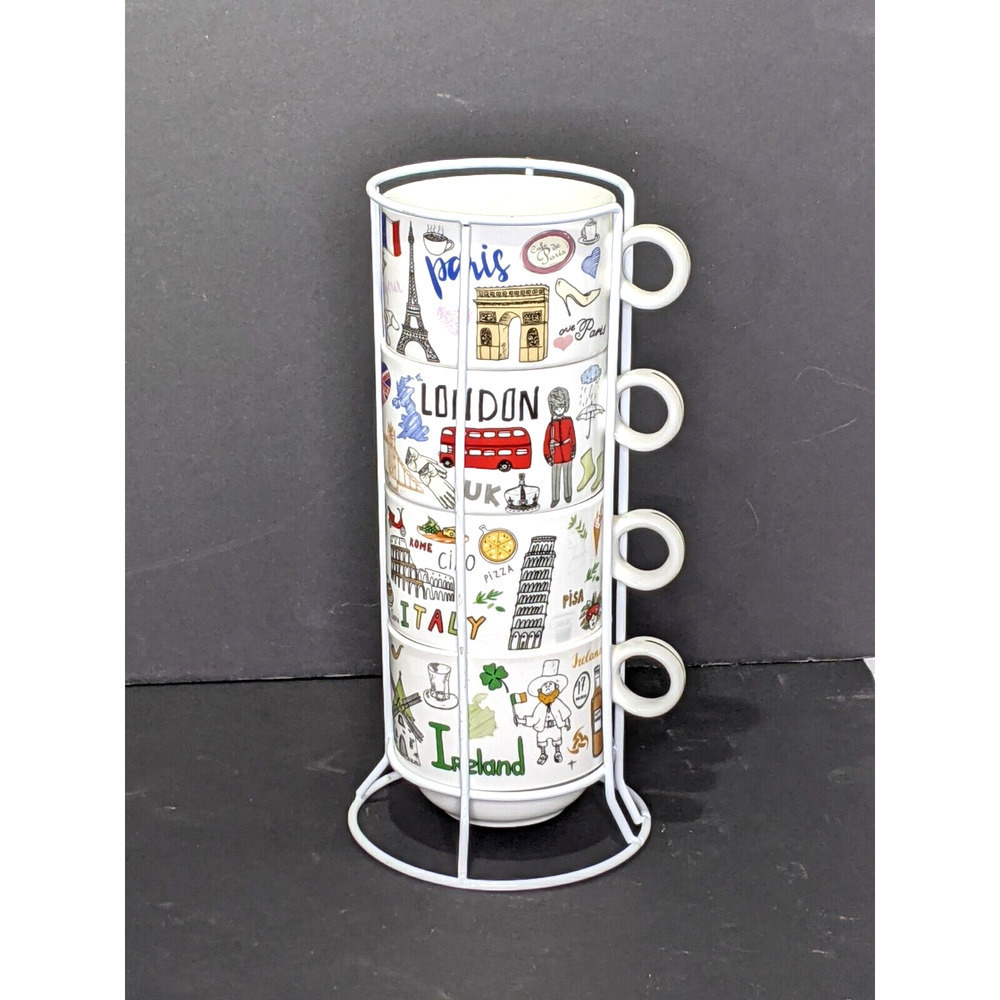 Grace Teaware Stackable Cups Porcelain France Italy Ireland England READ